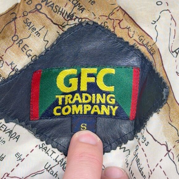 Vintage GFC Trading Company Men’s Leather Jacket Size Small - Picture 5 of 8
